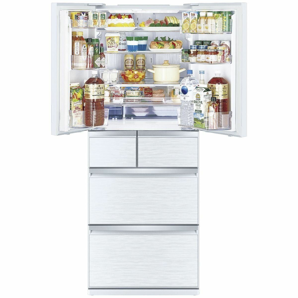 Mitsubishi Electric 470L Multi-Drawer Refrigerator MR-WX470F-W - Energy Efficient Stainless Steel Fridge for Kitchen, Office, or Commercial Use