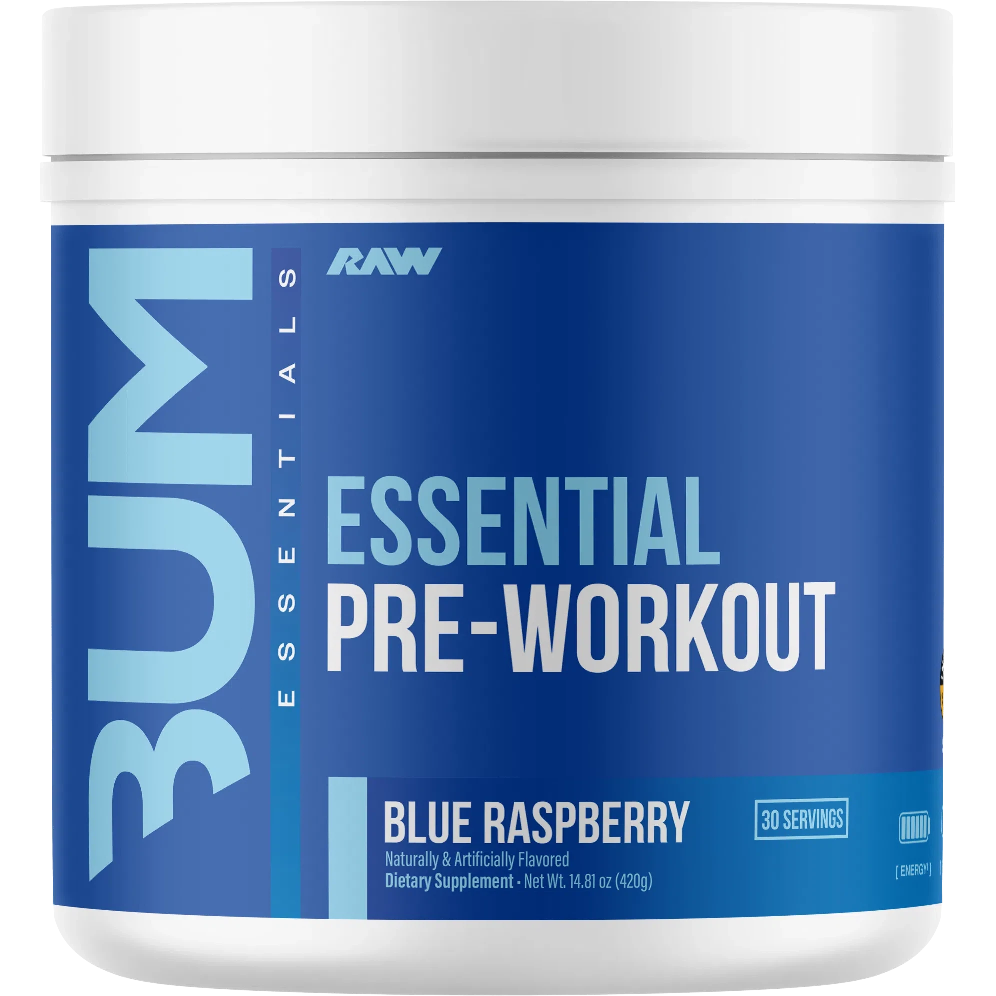 RAW Nutrition CBUM Essential Pre Workout Powder - Premium Energy & Focus Supplement for Gym, Bodybuilding & Fitness Training - Boost Performance & Endurance for Intense Workouts