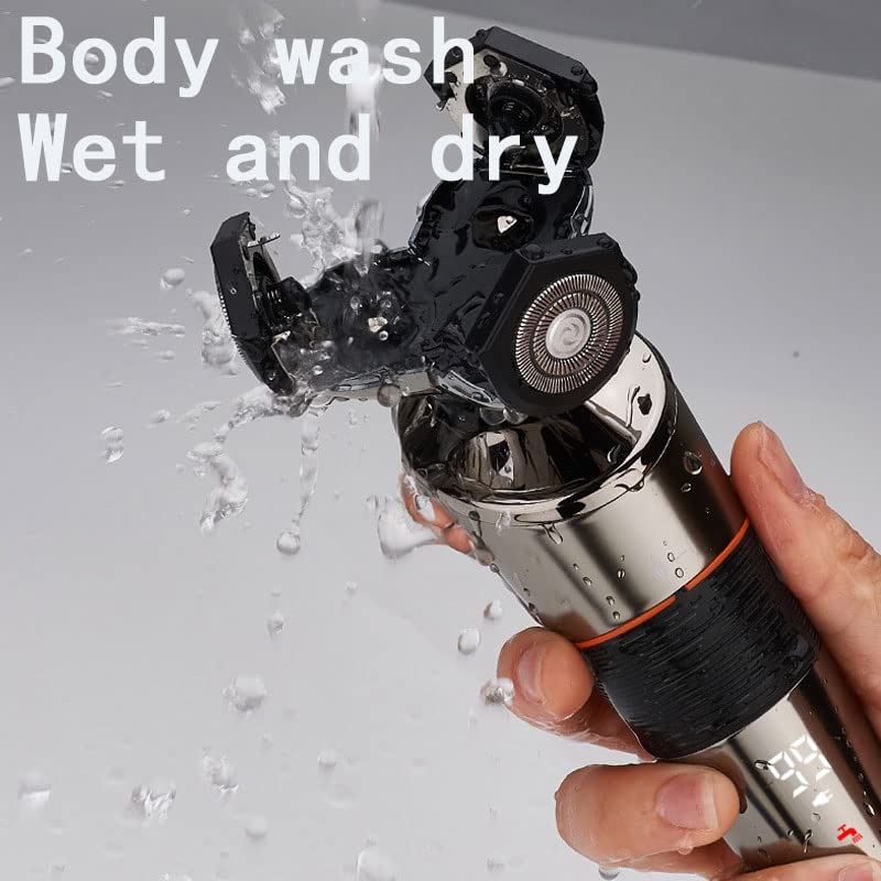 Professional 4-in-1 Electric Razor for Men - Rechargeable Beard Trimmer, Hair Clipper & Shaver with LCD Display - Perfect for Home Barbering & Travel Grooming