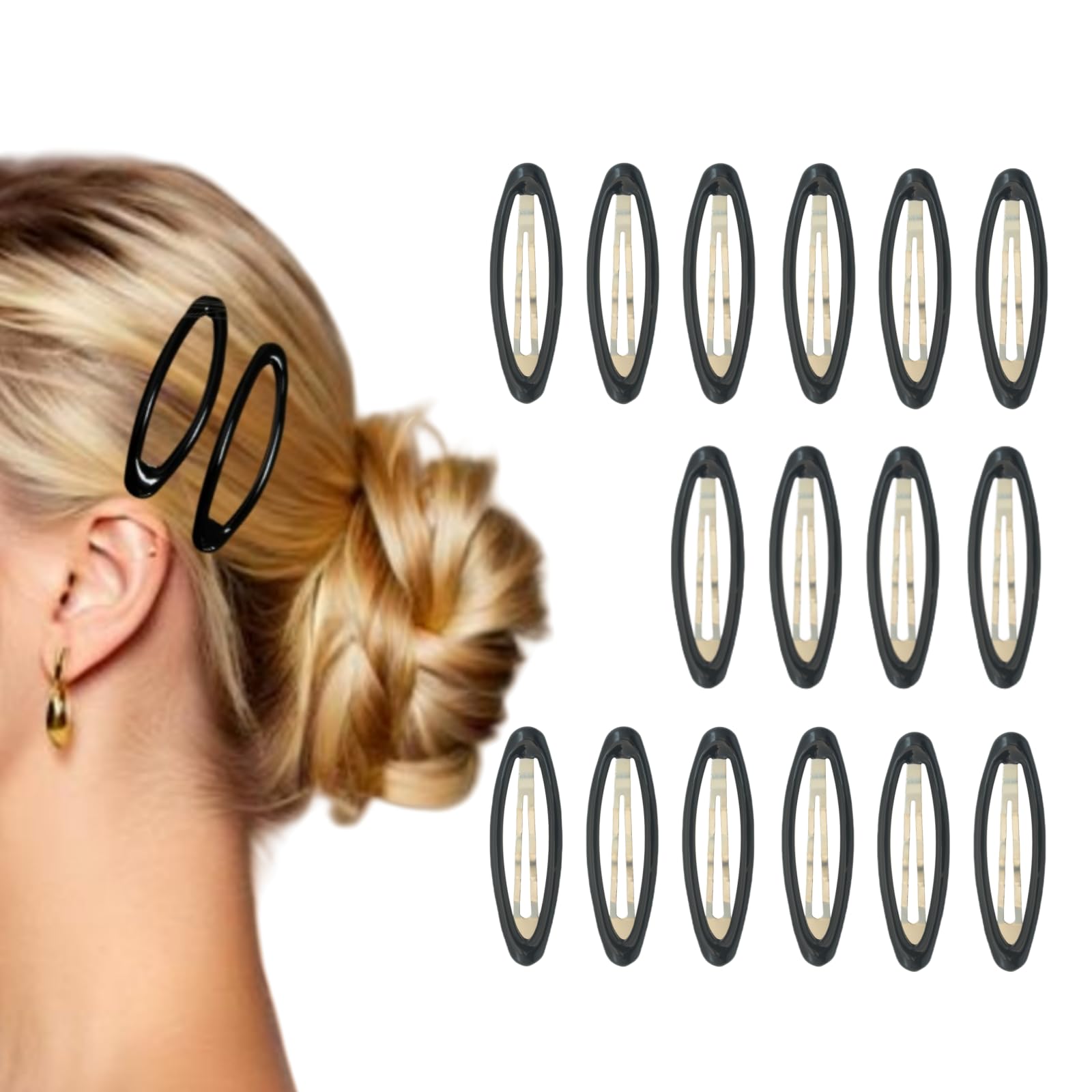 16 Pieces XL Hair Clips for Thick Hair - 2.8 Inch Oval Metal Snap Hair Grips for Women - Non-Slip Hair Accessories for Work, Gym, and Everyday Styling