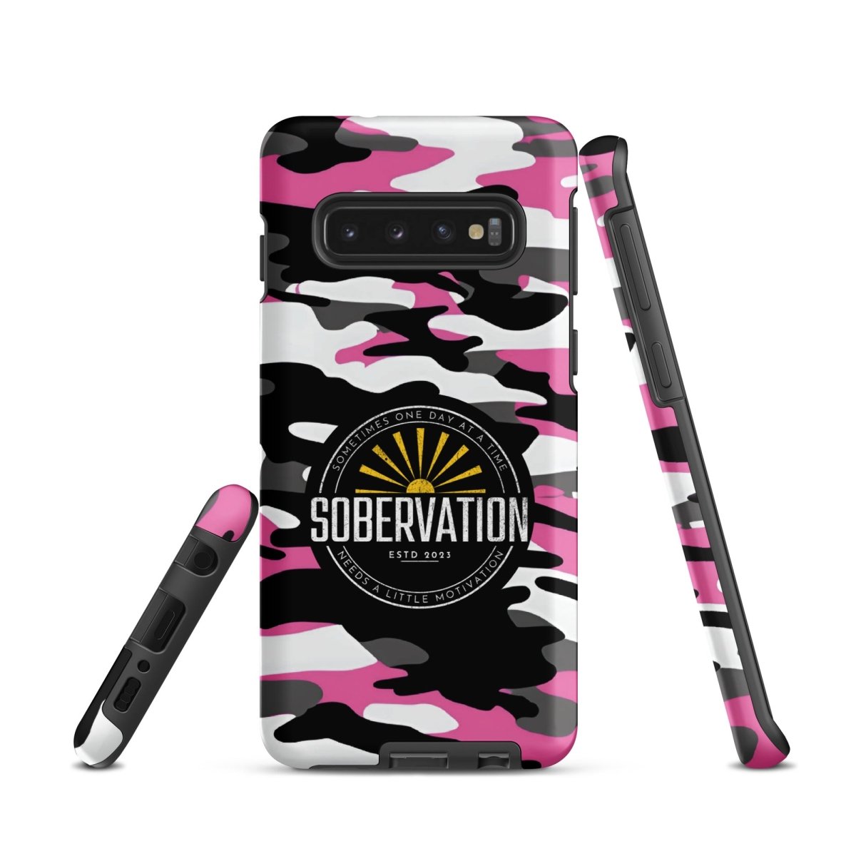 Sobervation Pink Camo iPhone Case - Durable Protective Cover for iPhone [6/7/8/X/11/12/13/14/15] - Motivational Sobriety Support - Perfect for Recovery Meetings & Daily Inspiration