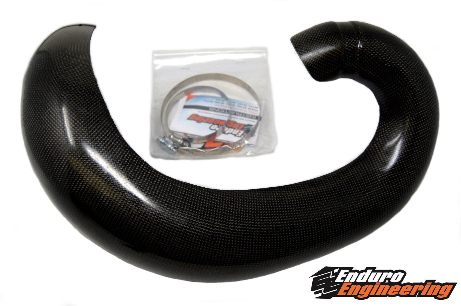 Enduro Engineering Carbon Fiber Exhaust Pipe Guard - Compatible with KTM & Husqvarna Dirt Bikes (2017-2019 Models) - Off-Road Motorcycle Protection for Extreme Trail Riding & Motocross Racing