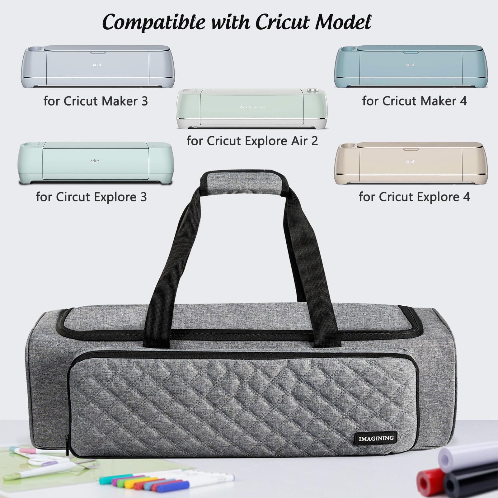 Premium Carrying Case Bag for Cricut Maker 4/3, Explore 4/3/Air 2 - Large Storage Organizer for Cricut Machines & Accessories - Perfect for Crafting, Travel & Home Organization
