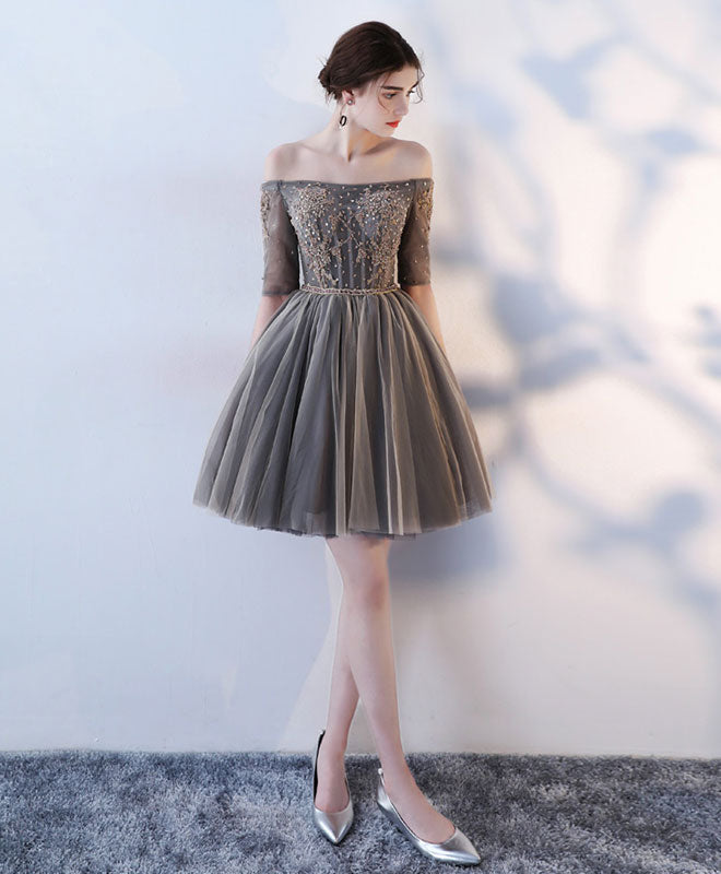 Elegant A-Line 1/2 Sleeve Lace Short Prom Dress for Homecoming, Party, and Special Occasions - Perfect for Dances, Weddings, and Formal Events