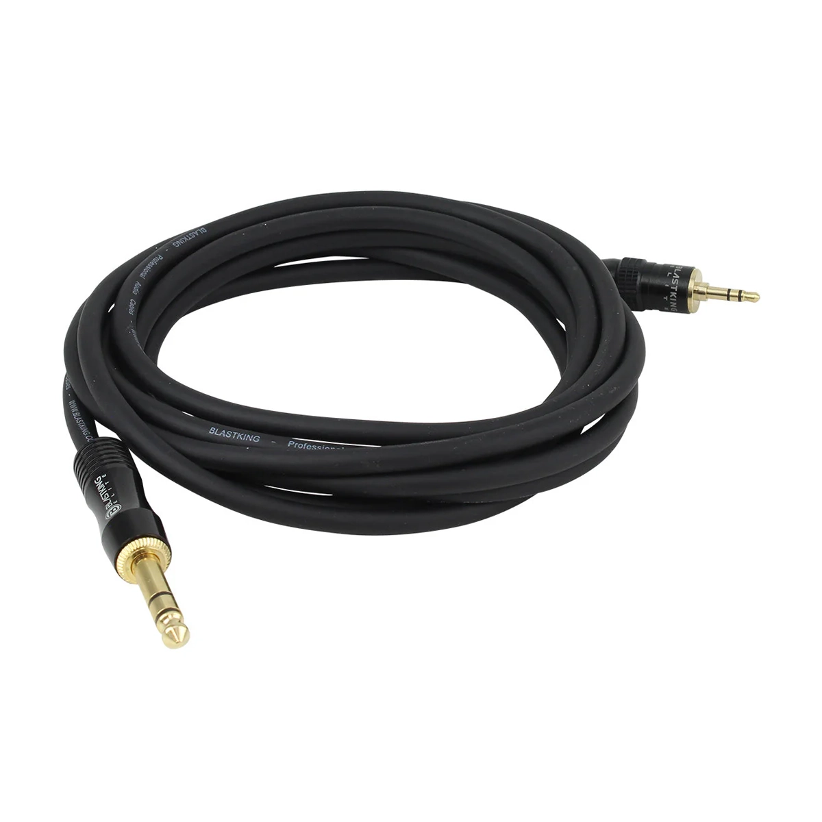 Blastking CQ35B 10ft 3.5mm to 1/4 Inch Stereo Audio Cable - High-Quality Interconnect for DJ Equipment, Headphones, and Studio Gear