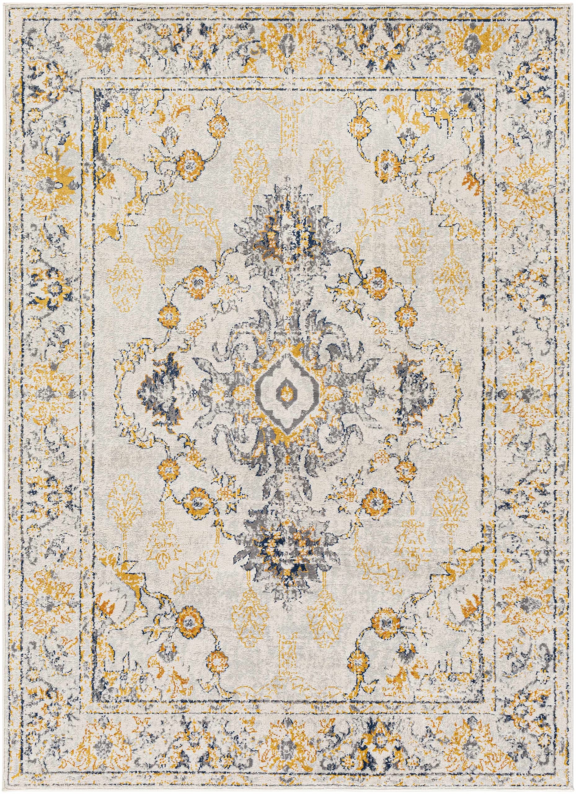 Traditional Hauteloom Mistley Area Rug - Orange, Gray, Beige - 5'3
