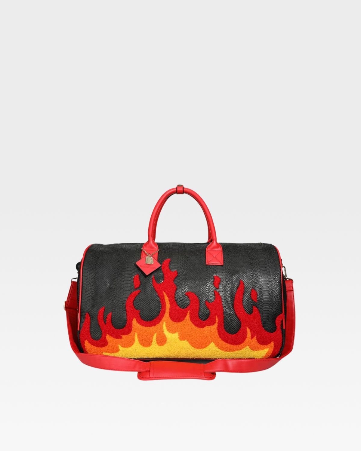 Premium Fire-Resistant Rolling Duffle Bag - Large Red Travel Luggage for Gym, Camping & Business Trips | Heavy-Duty Wheels & Expandable Design
