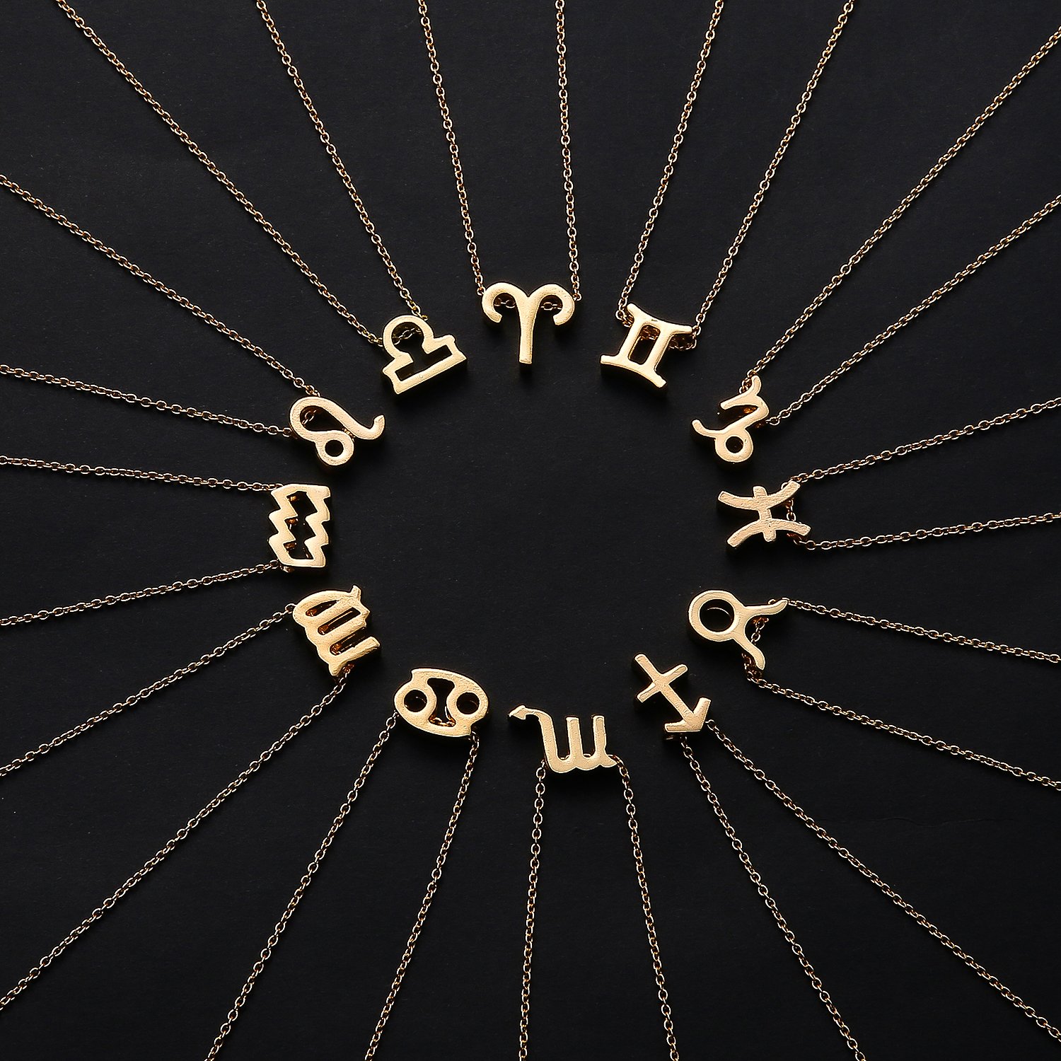 12 Zodiac Astrology Necklace for Women - Personalized Horoscope Pendant with Constellation Charm & Gift Card - Perfect Birthday Gift for Her, Daily Wear & Special Occasions