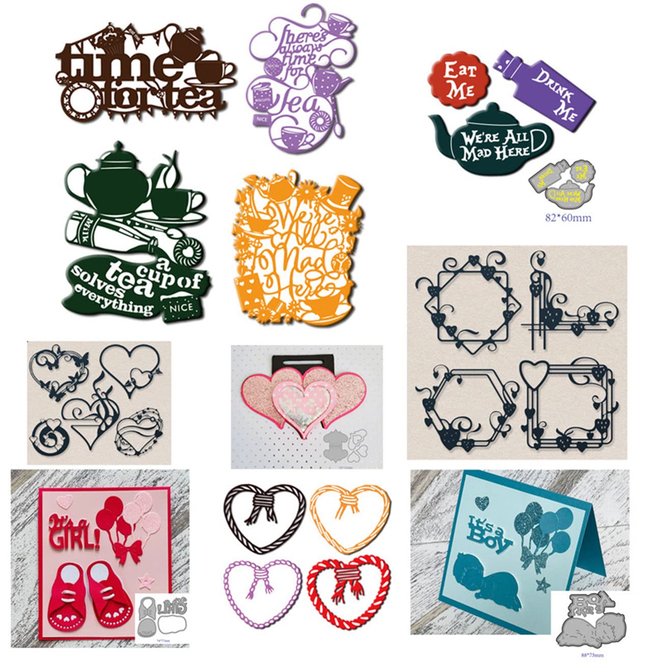 11pcs Stampin Up Stamps & Dies Set for Card Making | Nested Frame DIY Scrapbooking Supplies | Metal Cutting Dies for Arts & Crafts | Perfect for Greeting Cards, Wedding Invitations & Memory Albums