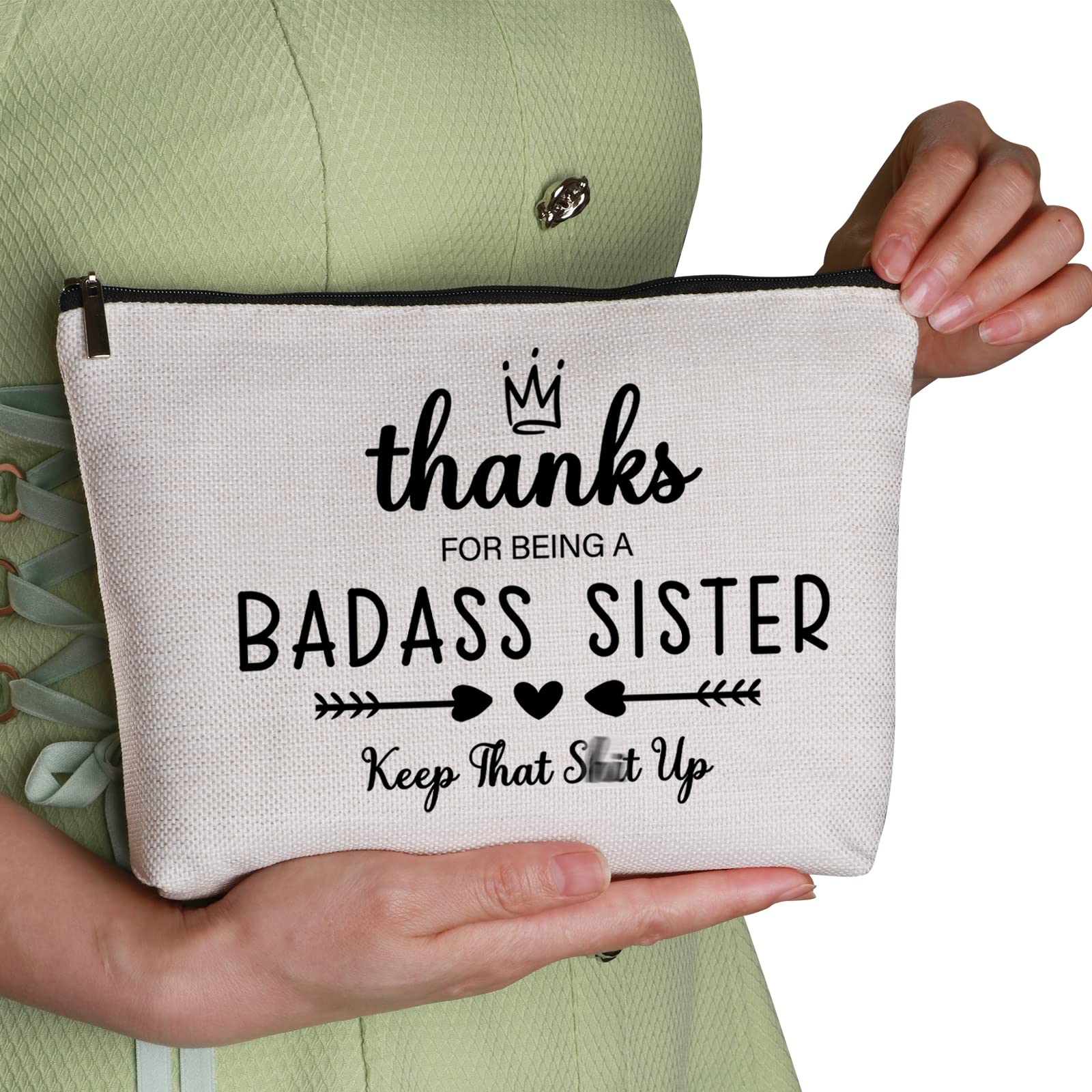 Best Sister Birthday Gifts - Travel Makeup Bag with Zipper for Women | Friendship Gifts for Bestie, Soul Sister & Sister-in-Law | Christmas Present Idea | Perfect for Travel, Cosmetics Storage & Daily Use