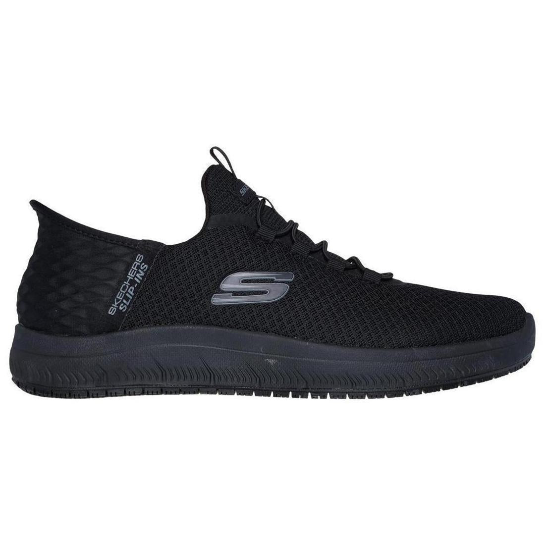 Summits Sr Colsin Slip Resistant Work Shoes for Men - Black Non-Slip Safety Shoes for Restaurant, Kitchen & Construction Workers - Comfortable Anti-Skid Work Boots for Chefs, Nurses & Warehouse Staff