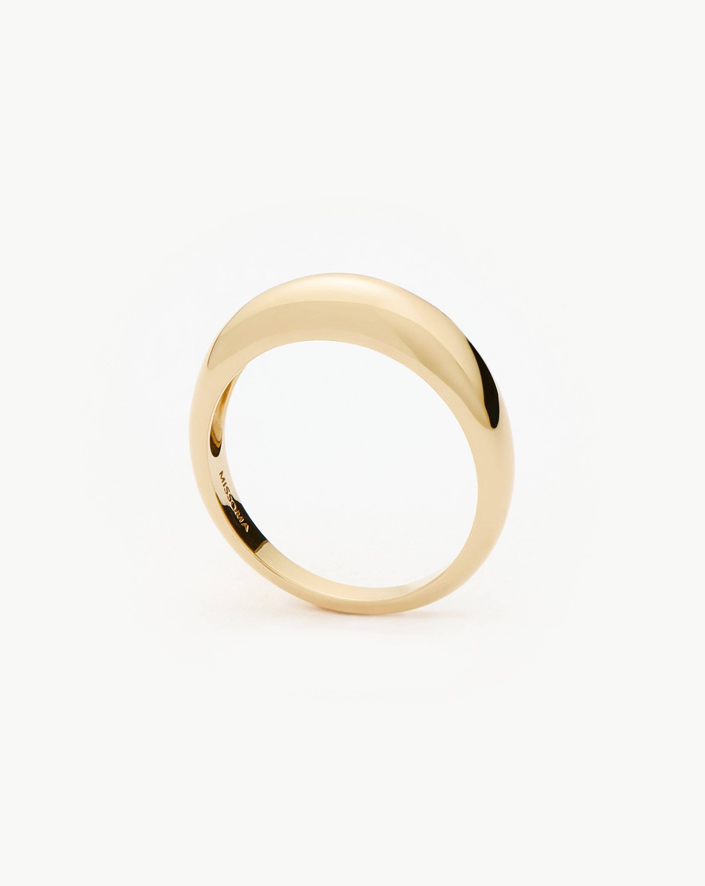 14K Solid Gold Classic Dome Ring for Women - Elegant Stackable Band for Everyday Wear, Gift Giving & Special Occasions
