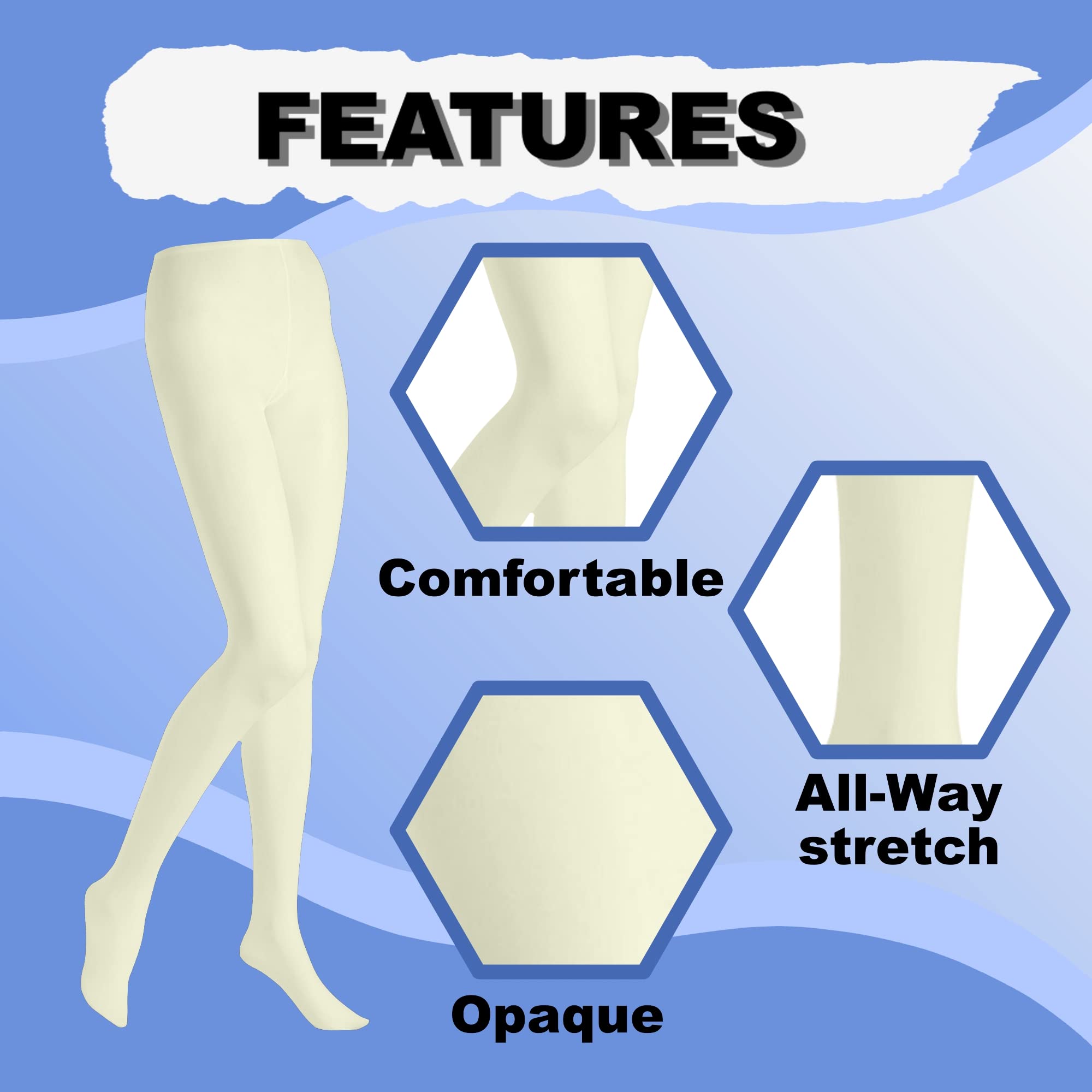 Butterfly EMEM Women's Plus Size Queen Opaque Footed Tights - Comfortable & Durable Pantyhose for Work, Casual Wear & Special Occasions