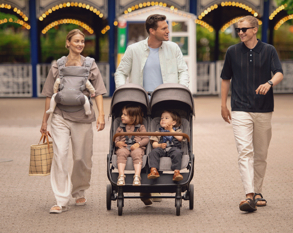 Nuna TRVL Double Stroller - Lightweight Compact Foldable Baby Stroller for Twins - Perfect for Travel, Shopping & Everyday Use
