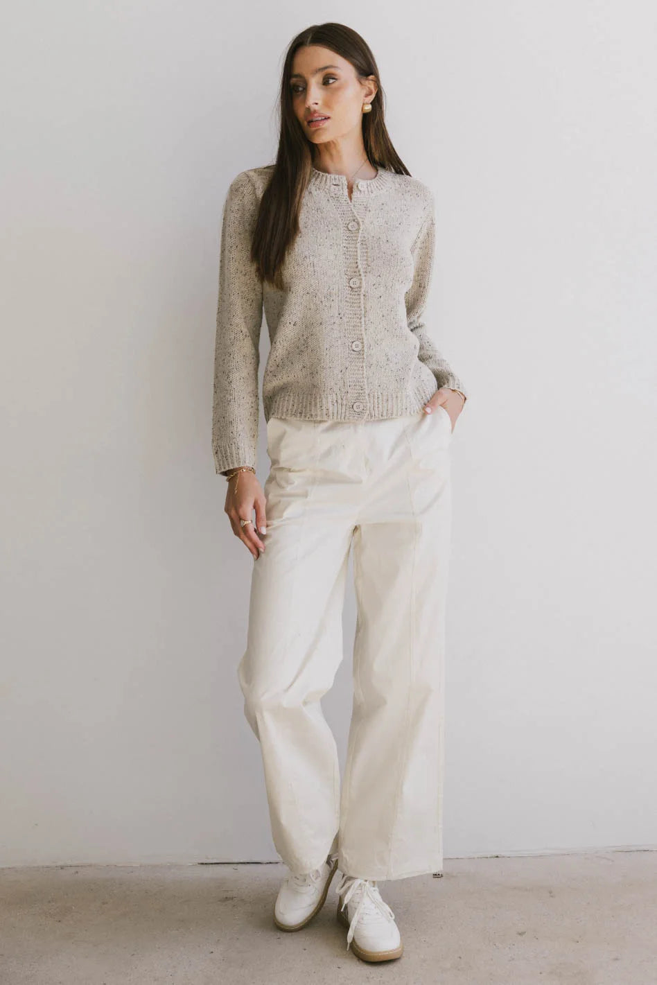 Frank and Oak Emma Wide Leg Pants for Women - Cream High Waisted Comfortable Linen Pants | Perfect for Casual Wear, Office Outfits & Summer Vacations