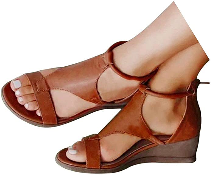 Women's Wedge Sandals with Ankle Strap - Dressy & Casual Platform Slides for Summer Outfits | Perfect for Beach, Parties, and Everyday Wear