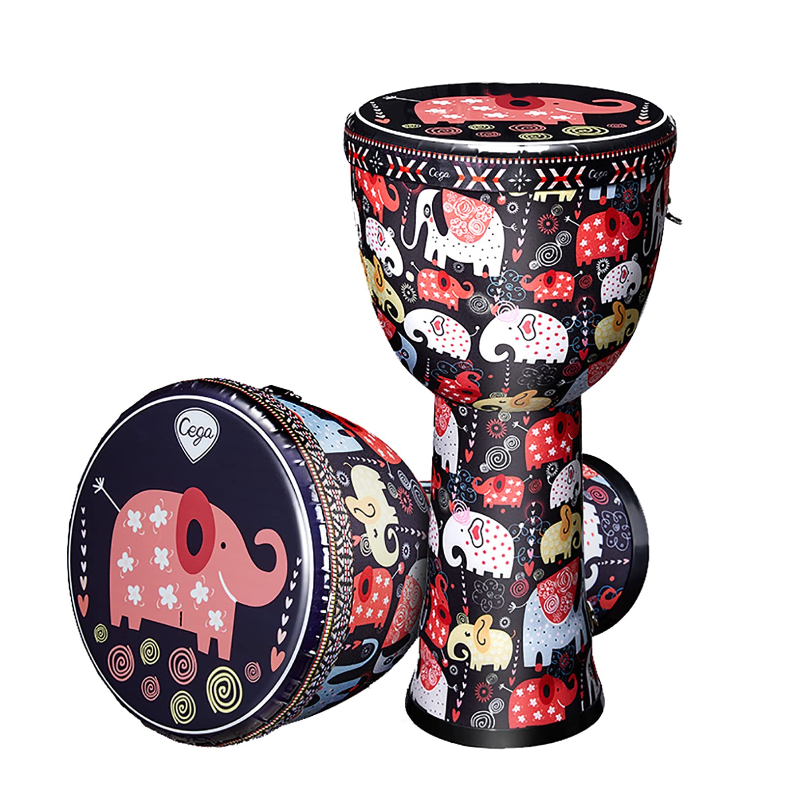 African Djembe Drum - Handcrafted Goatskin Hand Drum from Congo - Perfect Musical Gift for Kids & Adult Beginners - Ideal for Music Lessons, Cultural Events & Home Decor
