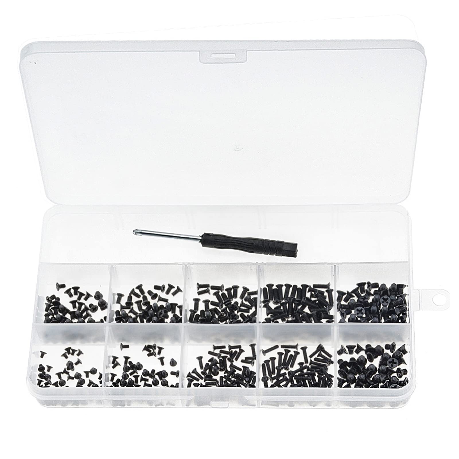 Amangul Cross Grooved Flat Head Mechanical Screws - Laptop & Notebook Computer Replacement Screws (10-Pack) - Perfect for PC Repair, Electronics Assembly, and DIY Projects