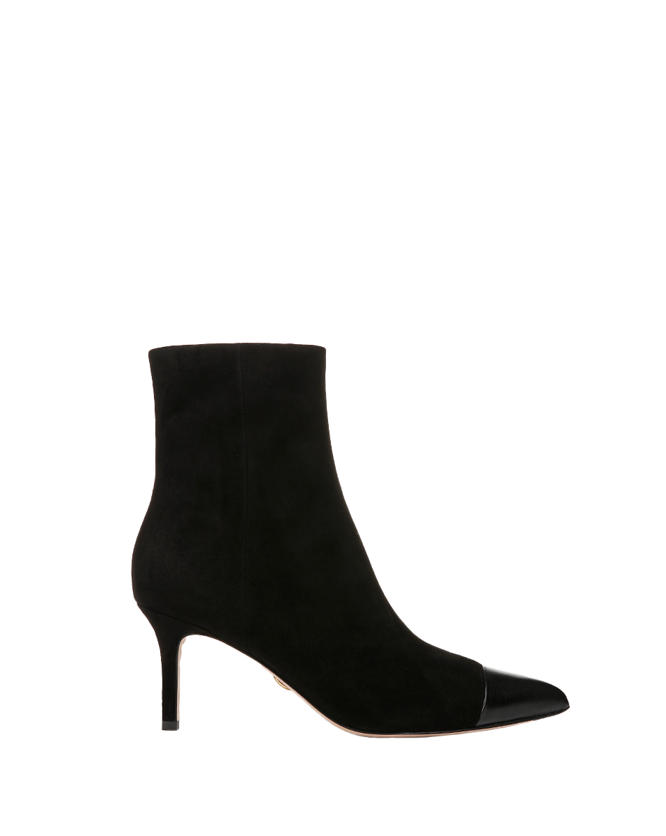 Lisa Cap Toe Mid Heel Bootie - Women's Chunky Heel Ankle Boots for Fall & Winter | Comfortable Dress Shoes for Office, Party & Casual Outfits