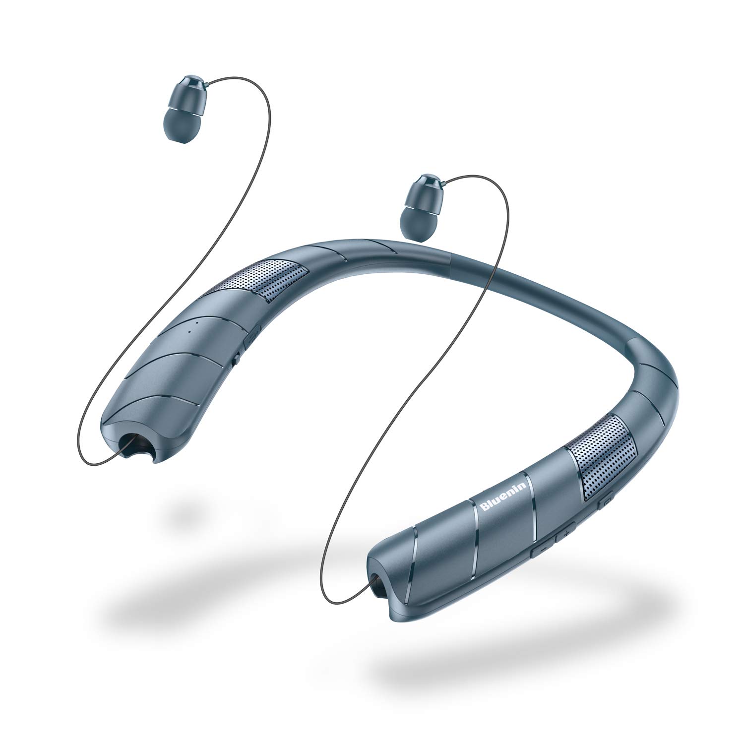 Gardway Bluetooth Headphones Speaker 2 in 1 - Wireless Neckband Headset with Retractable Earbuds, 3D Stereo Sound, Sweatproof Design, Wearable Speaker (Blue) BBH-938 - Perfect for Gym, Running, Travel & Outdoor Activities