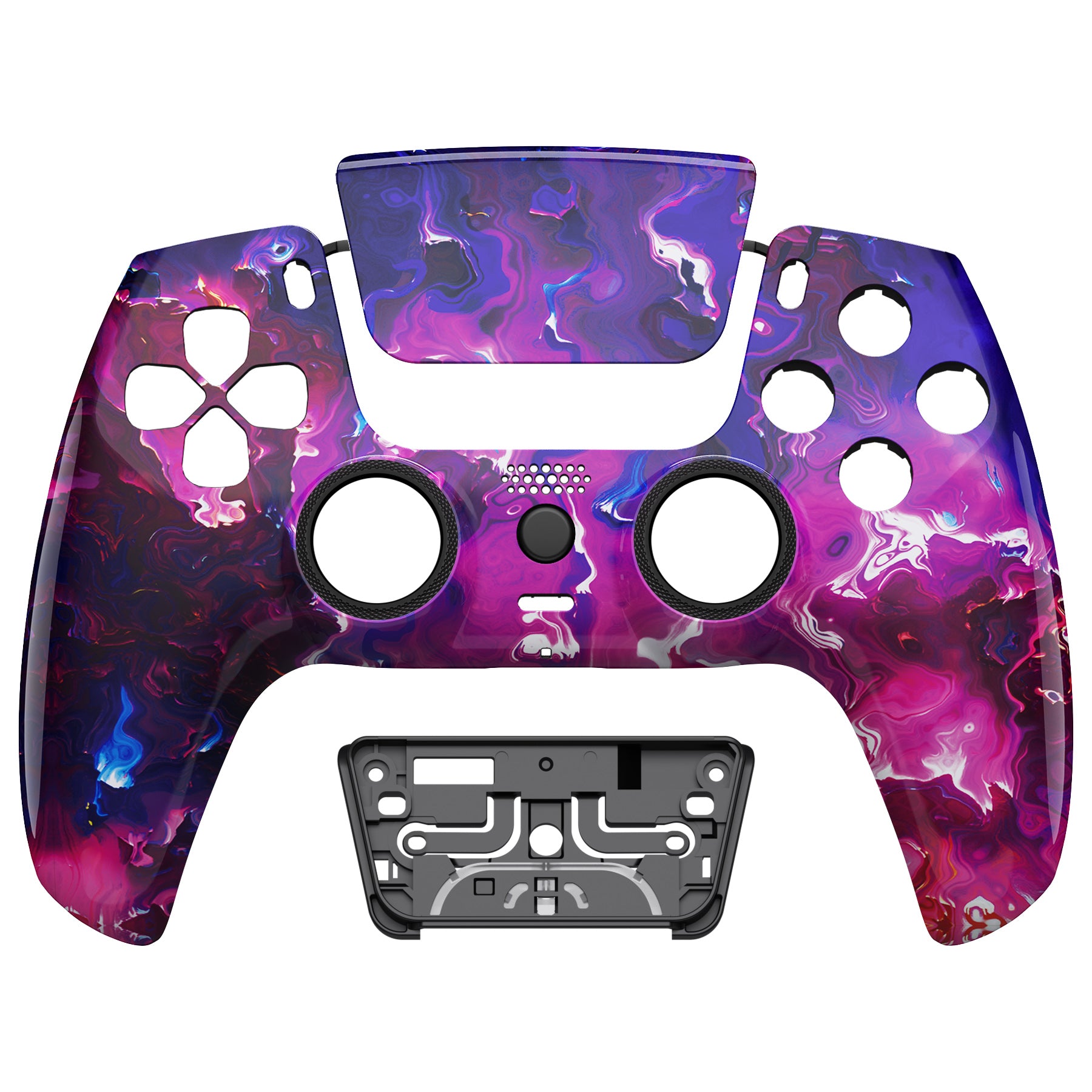 eXtremeRate LUNA Redesigned Replacement Front Shell with Touchpad for PS5 Controller BDM-010/020/030/040/050 - Surreal Lava | Compatible with PlayStation 5 | DIY Customization for Gaming Enthusiasts | Perfect for Controller Modding & Personalization