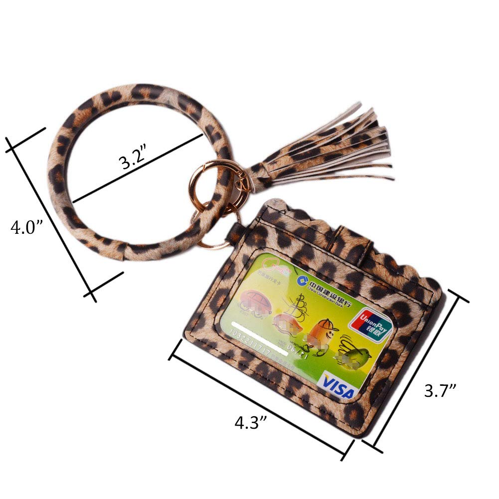 Lantintop Women's PU Leather Multifunctional Bangle Keychain - Wristlet Wallet with Card Holder, Key Ring & Matching Bracelet for Girls | Perfect for Travel, Shopping & Everyday Use