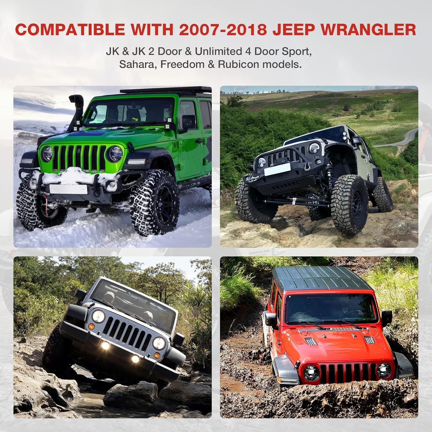 Black Aluminum Roll Bar Handles for 2007-2018 Jeep Wrangler JK JKU - Sunvisor Front Grab Handles (2 Pack) - Perfect for Off-Roading & Daily Driving in Jeep Wrangler Sports, Sahara, Freedom & Rubicon X Models