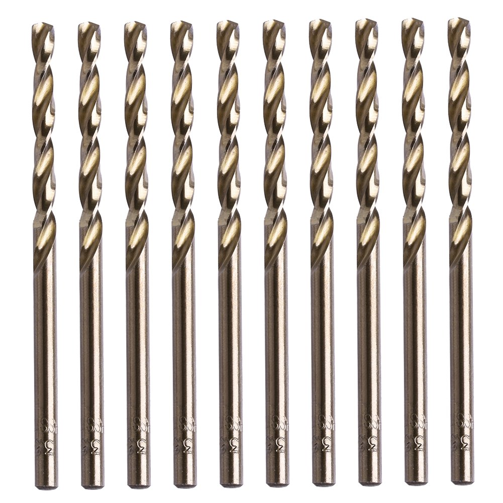 10Pcs 3.5mm M35 HSS-Co Cobalt Twist Drill Bit Set - High Speed Steel Round Shank Spiral Drill Bits for Metal, Wood & Plastic - Perfect for DIY, Construction & Home Improvement Projects
