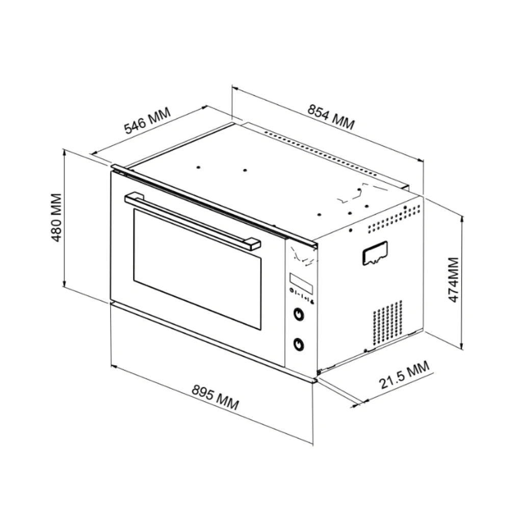 Euro Appliances EO900LSX 90cm Built-in Electric Oven - Multifunction Convection Cooker with 3-Year Warranty | Perfect for Baking, Roasting & Broiling in Modern Kitchens