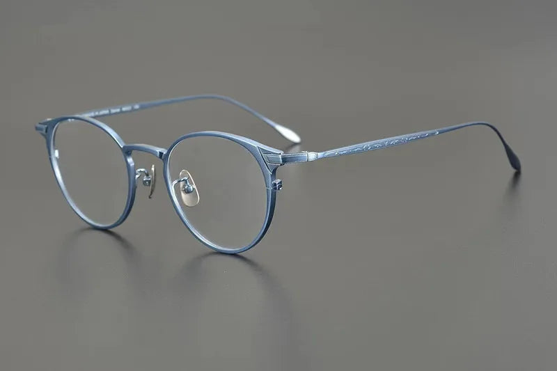 Aimee Unisex Full Rim Round Titanium Eyeglasses 21061 - Lightweight & Durable Frame for Men & Women - Perfect for Reading, Work & Everyday Use