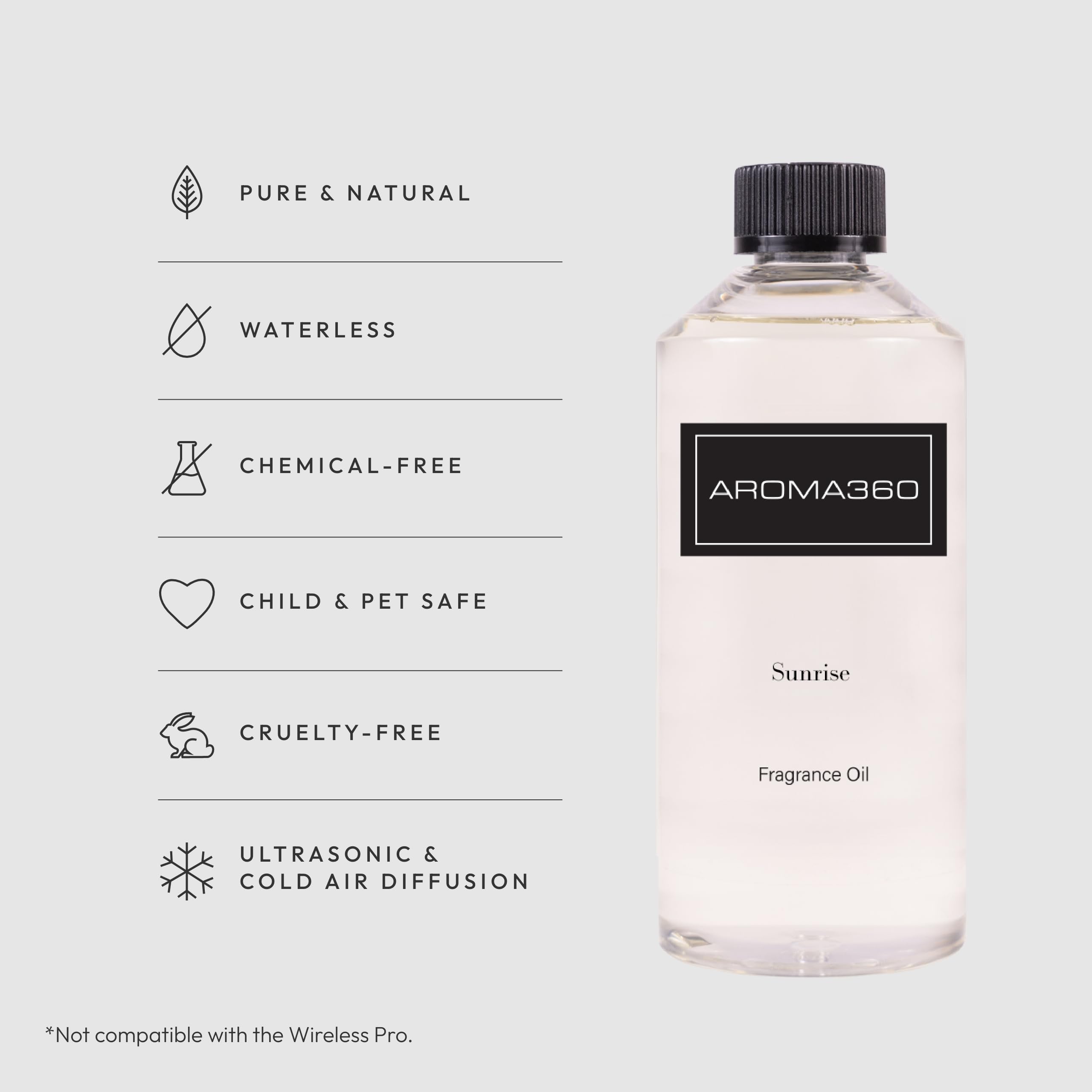 Luxury Aroma360 Fragrance Diffuser Oil - 500mL Hotel Grade Essential Oil for Home & Spa - Sunrise Scent for Relaxation & Aromatherapy