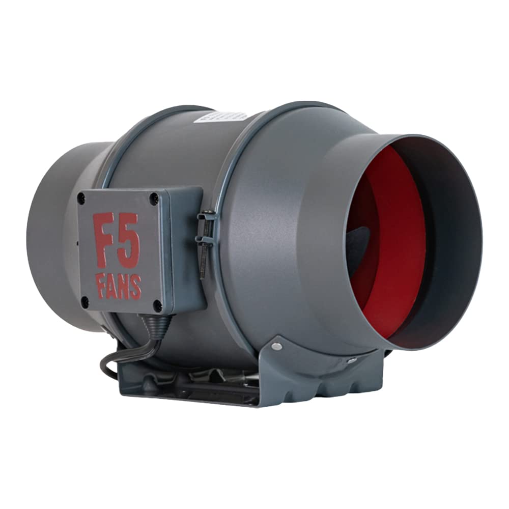 6” F5 Turbo EC Inline Duct Fan - High Power Quiet Ventilation for Grow Tents, Hydroponics Systems & Greenhouses | Energy Efficient Airflow Solution for Indoor Gardening & Ventilation Needs