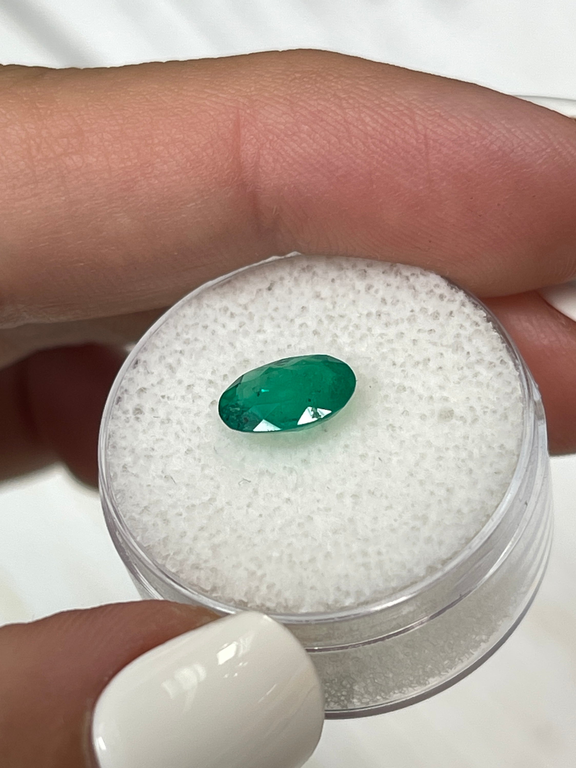 1.20 Carat GIA Certified 9x6mm Dark Green Natural Colombian Emerald Oval Cut Loose Gemstone for Engagement Rings & Fine Jewelry Making