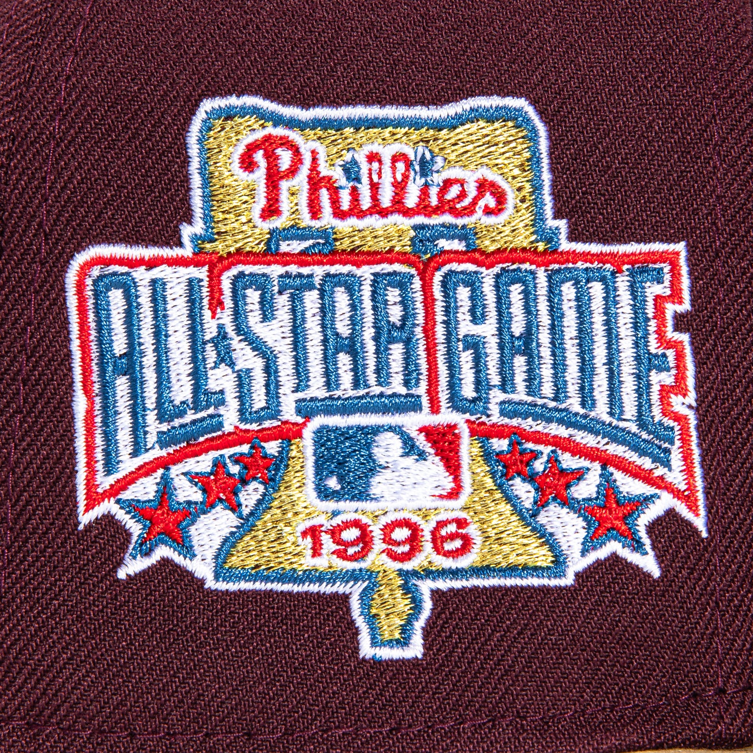 New Era 59Fifty Philadelphia Phillies 1996 All-Star Game Patch Alternate Baseball Cap - Maroon & Camo Design for Sports Fans & Collectors | Perfect for Baseball Games, Fan Events & Streetwear Fashion