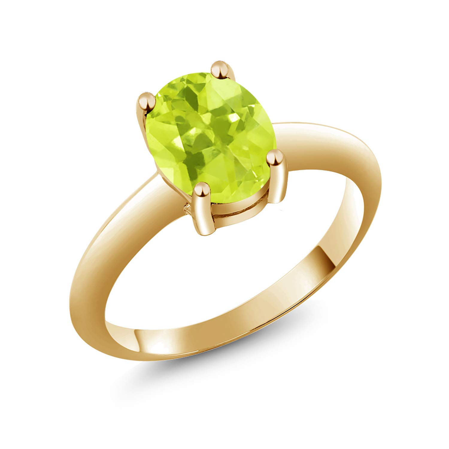 1.65 Ct Lemon Quartz Ring - 18K Gold Plated Silver for Elegant Occasions