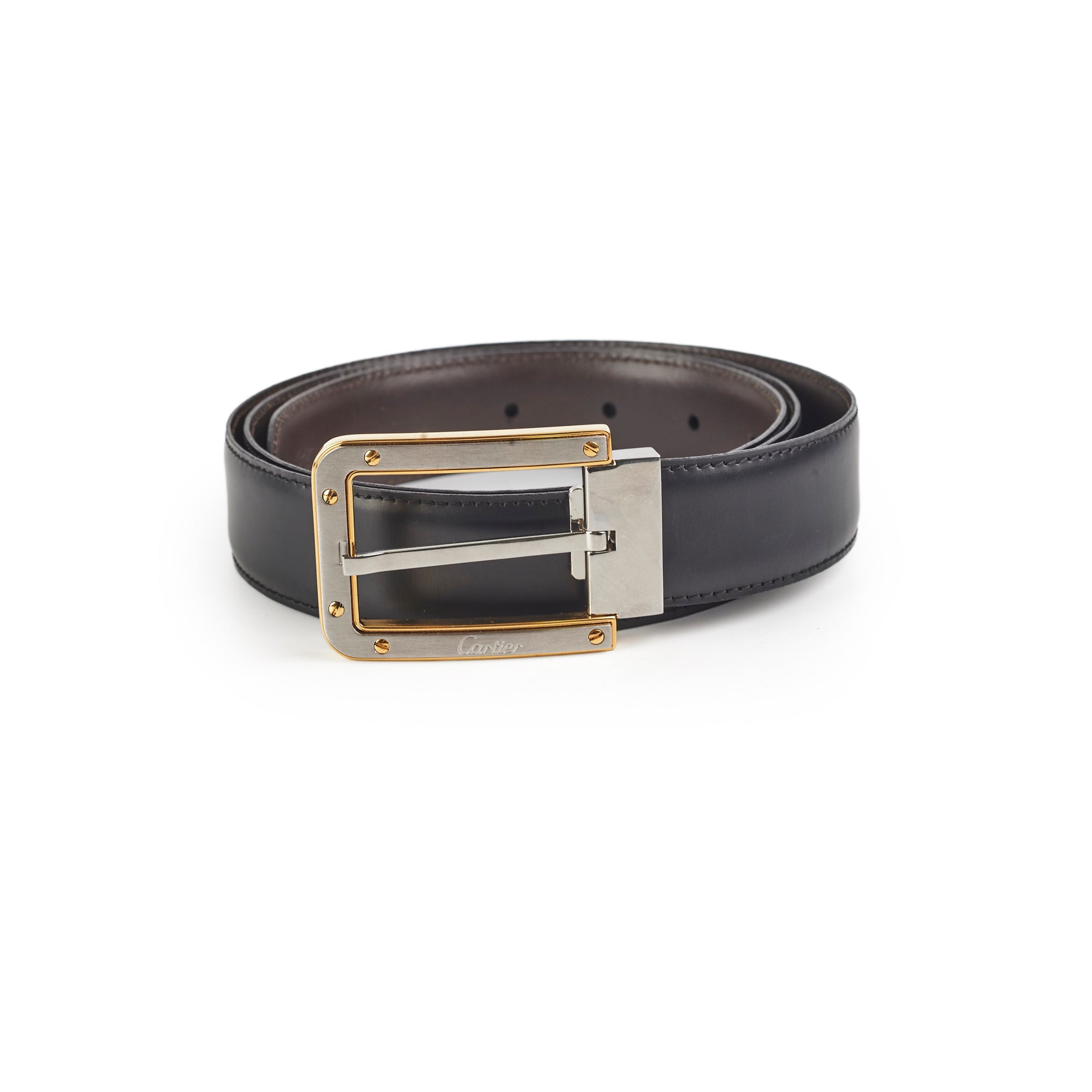 Cartier Genuine Leather Belt for Men - Classic Black Designer Belt for Formal & Casual Wear - Luxury Fashion Accessory for Office, Wedding & Everyday Outfits