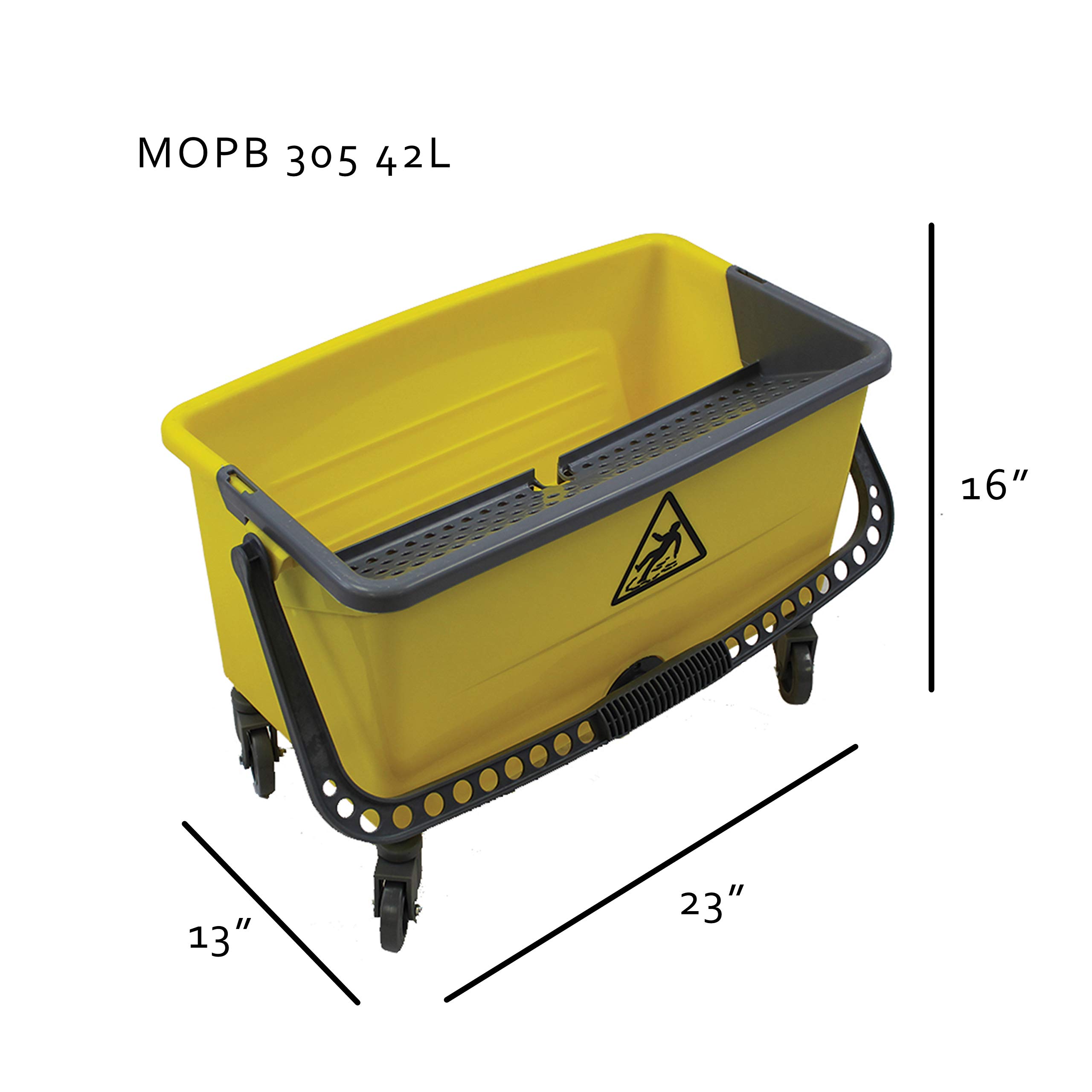 42-Liter Heavy-Duty Window Cleaning Flat Mop Bucket with Wheels - Multi-Compartment Microfiber Self-Cleaning System - Compact Design for Easy Floor Mopping - Perfect for Home, Office, and Commercial Cleaning