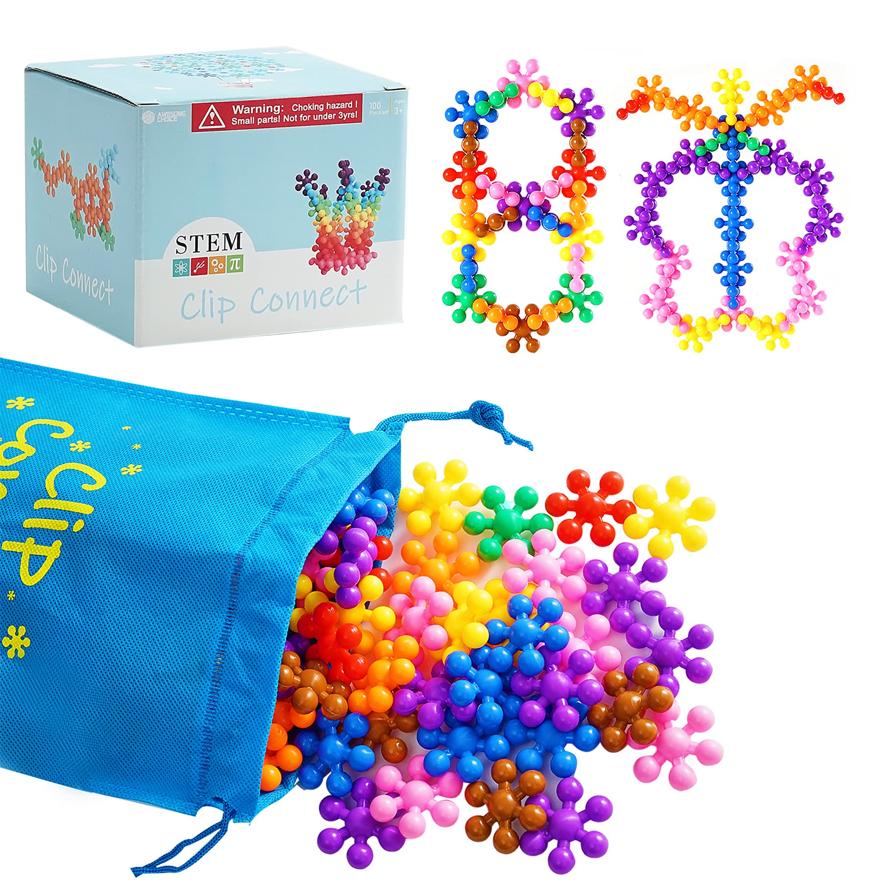 120-Piece Clip Connect STEM Building Blocks Set - 1.26