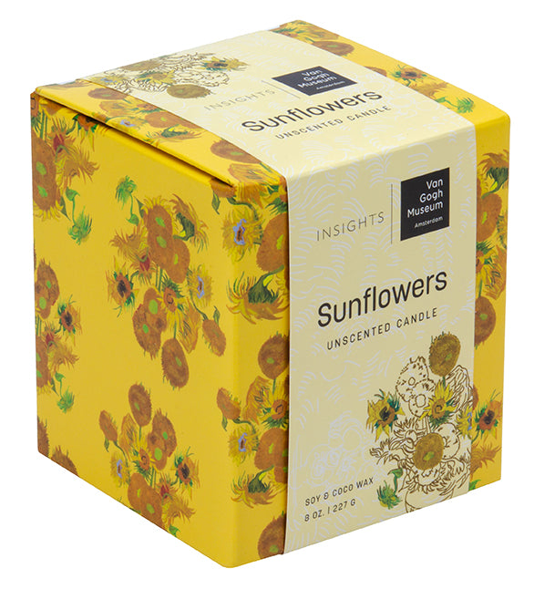Van Gogh Sunflowers Decorative Glass Candle - Unscented Flameless LED Tea Light for Home Decor, Wedding Centerpieces & Romantic Ambiance