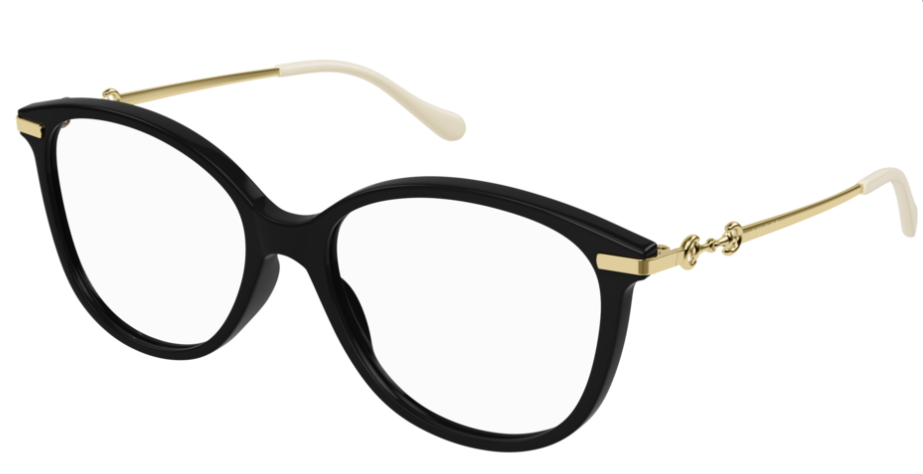 Gucci GG 0967O 001 Black/Gold Cat Eye Women's Eyeglasses - Stylish Designer Glasses for Women, Fashionable Cat Eye Frames for Everyday Wear & Office Use