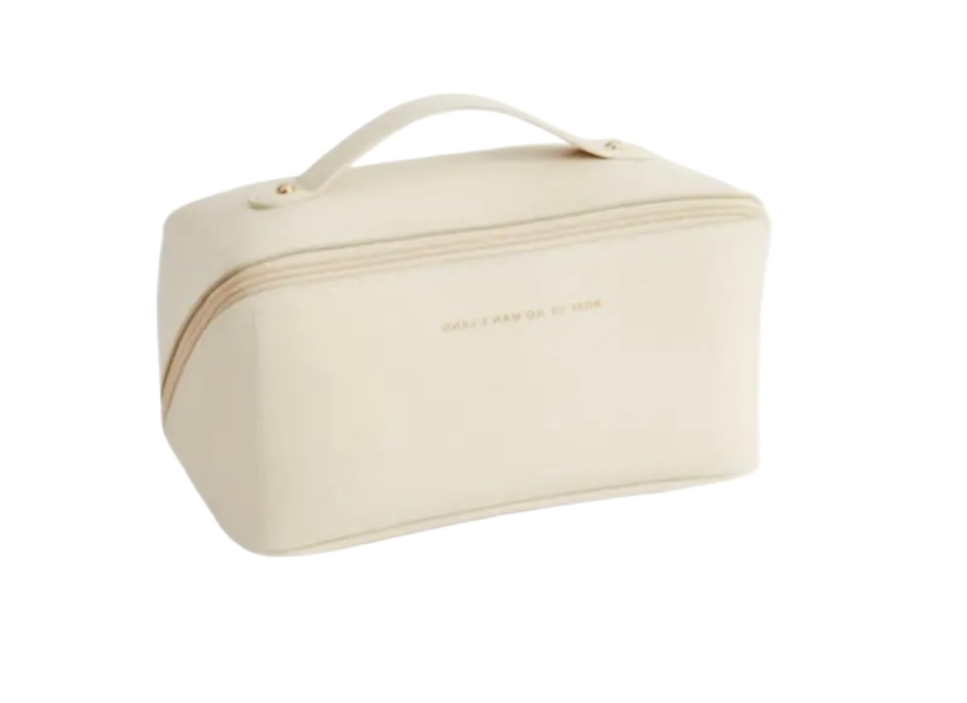 White Multifunctional Travel Cosmetic Bag - Waterproof Makeup Organizer with Zipper for Toiletries, Makeup Brushes & Accessories | Perfect for Travel, Gym, Home Storage & Daily Use