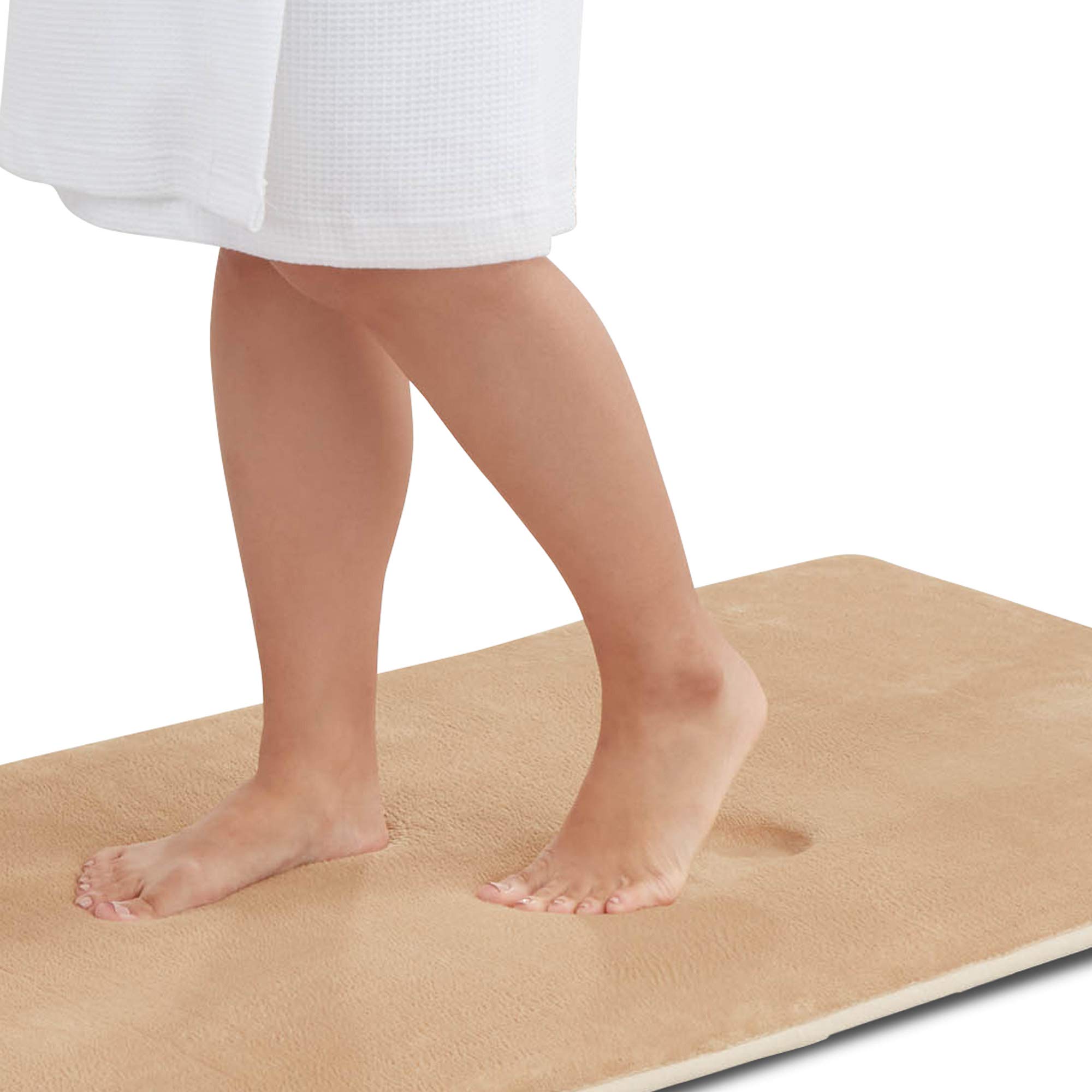 Genteele Memory Foam Bath Mat - Non Slip Absorbent Super Soft Velvet Bathroom Rug (22