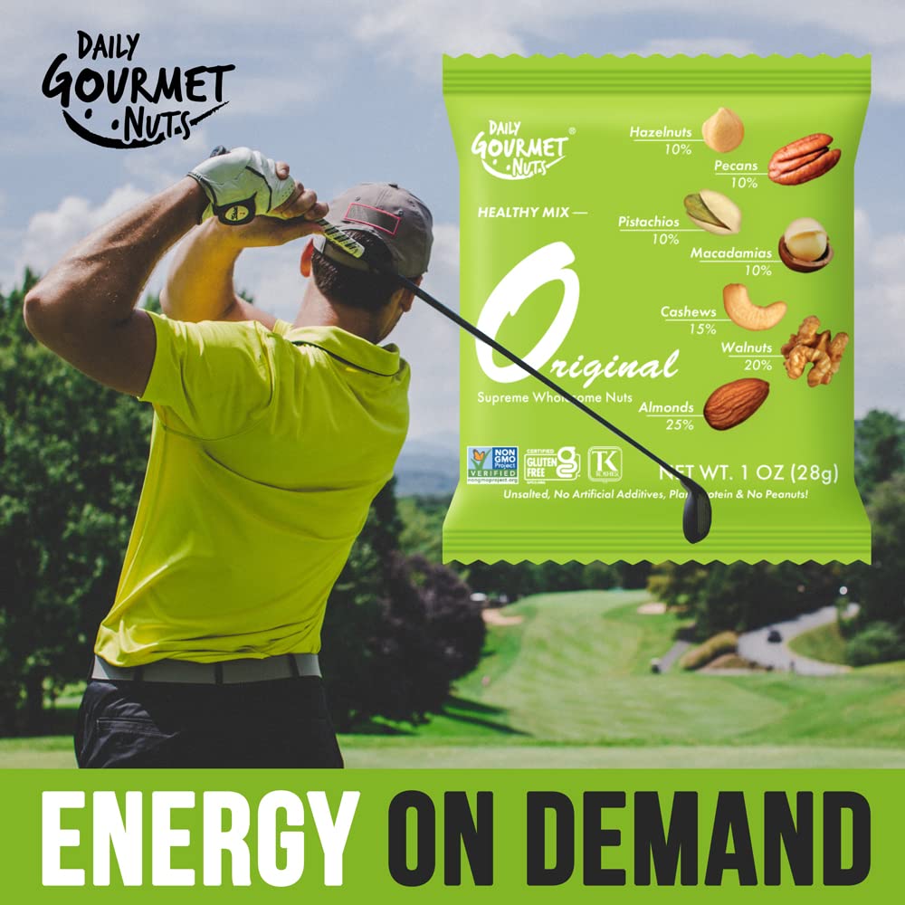 Premium Unsalted Mixed Nuts Snack Packs - Healthy No Peanuts Trail Mix, Individually Wrapped Gourmet Nuts for Office, Gym & Travel - Deluxe Assorted Nut Snacks