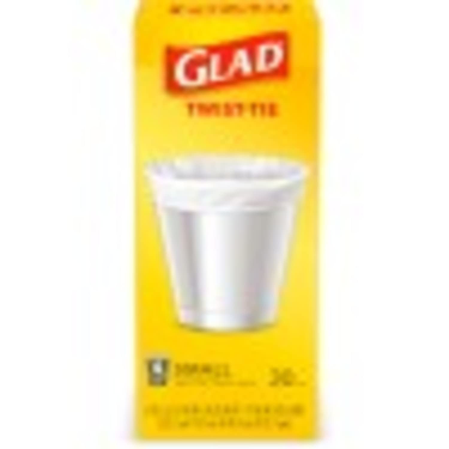 Glad Small Trash Bags 4 Gallon - 30 Count (Pack of 6) | Mini Garbage Bags for Bathroom, Office, Bedroom & Car Waste Disposal | Unscented & Durable Kitchen Trash Can Liners