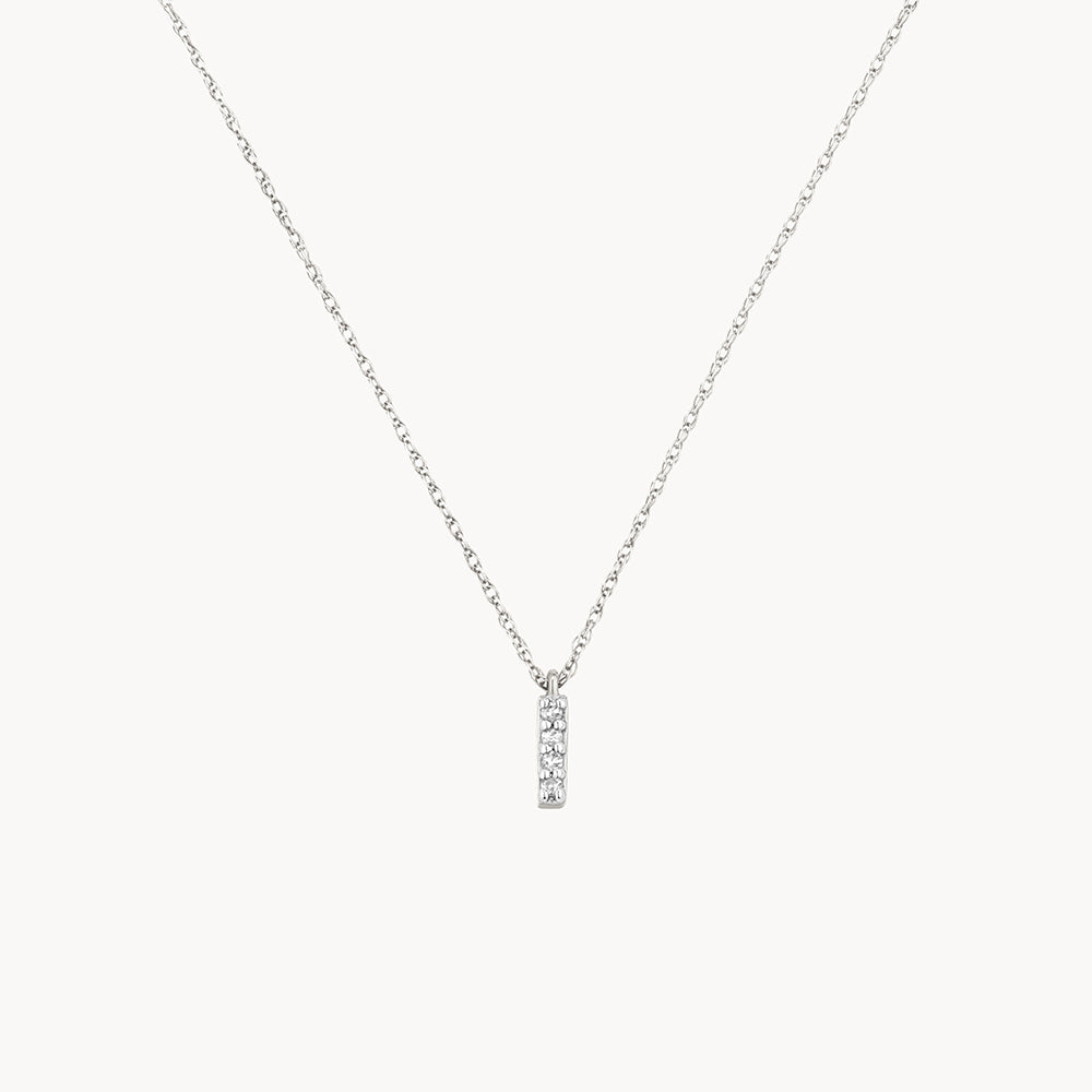 Diamond Letter I Necklace in Sterling Silver - Perfect for Birthdays, Anniversaries & Personalized Gifts
