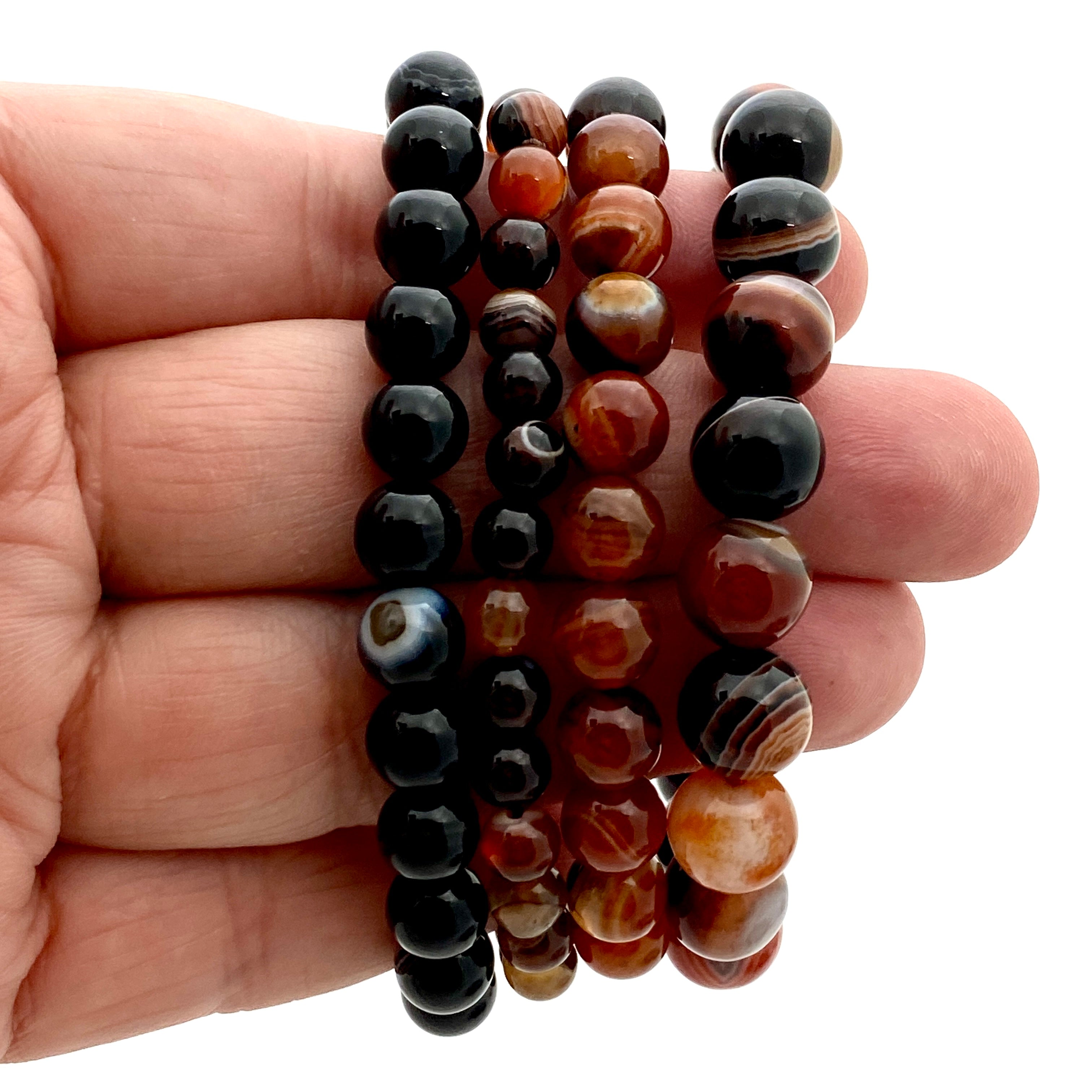 Natural Sardonyx Gemstone Bracelet for Women - Healing Crystal Jewelry for Energy Balance & Protection - Perfect for Meditation, Yoga & Spiritual Gifts