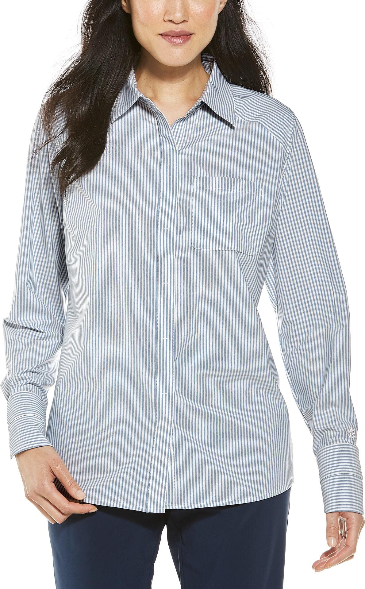 Coolibar UPF 50+ Women's Amara Smart Sun Protective Shirt - Long Sleeve UV Protection Blouse for Outdoor Activities, Hiking & Travel