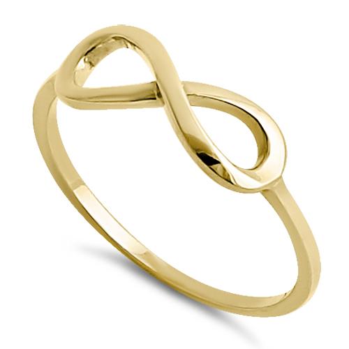 14K Solid Yellow Gold Infinity Ring for Women - Timeless Elegance for Weddings, Anniversaries & Everyday Wear