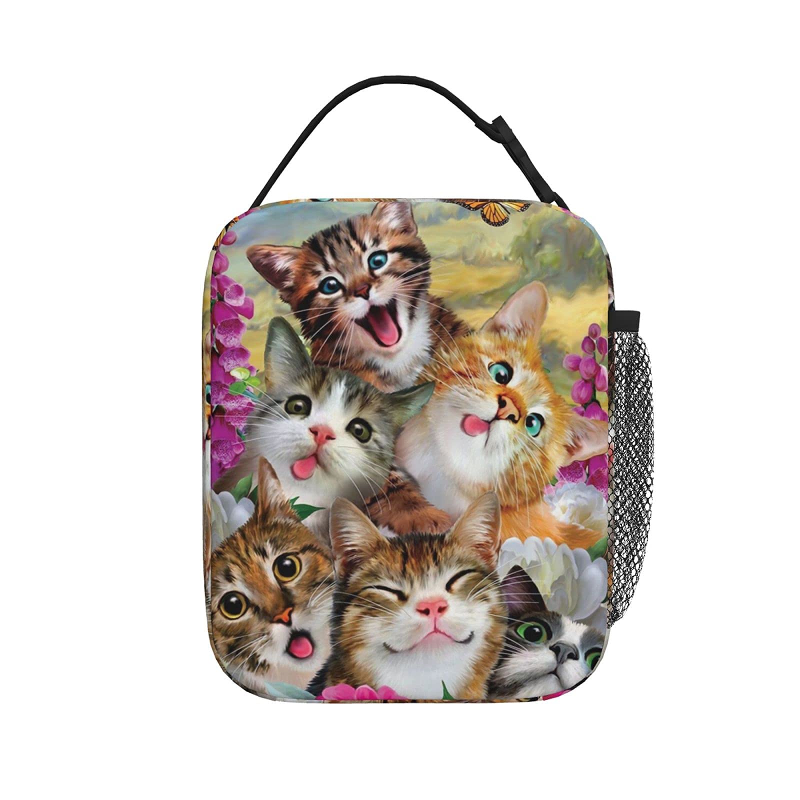 Insulated Lunch Bag for Work & Picnic - Cute Cat Design