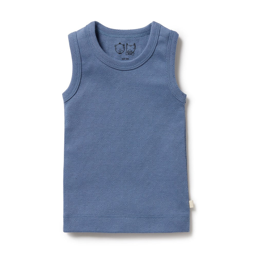 Organic Cotton Pointelle Singlet for Women - Soft & Breathable Summer Tank Top - Perfect for Yoga, Layering & Casual Wear